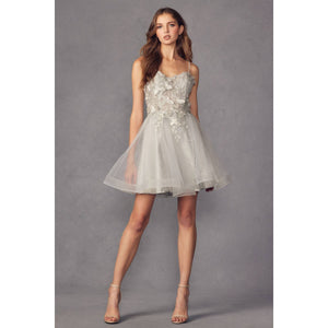 Sleeveless 3D Butterfly Applique Dress 902