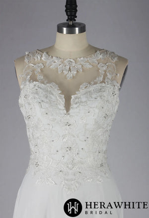 Embroidered And Lace On Net Detailed With Beading Wedding Dress