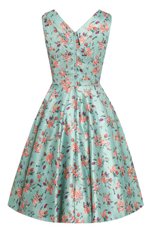 Grace Vintage Style Jive In Light Green Dragonfly Print