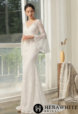 Designer Lace High Split Bridal Gown