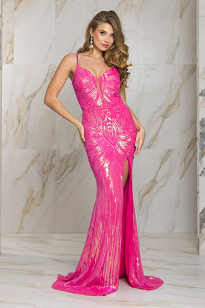 RUCHED SEQUINS FORMAL/PROM DRESS