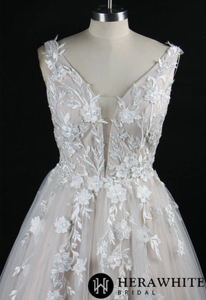 Floral Lace A-line Bridal Ballgown