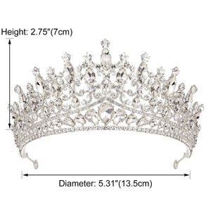 Crystal Crowns and Tiaras for Women, Queen Crown Silver