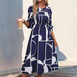 Wrap Up Long-sleeved Printed Dress
