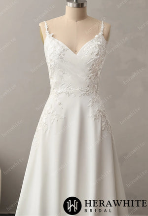 Lace A-Line Wedding Dress with Spaghetti Straps