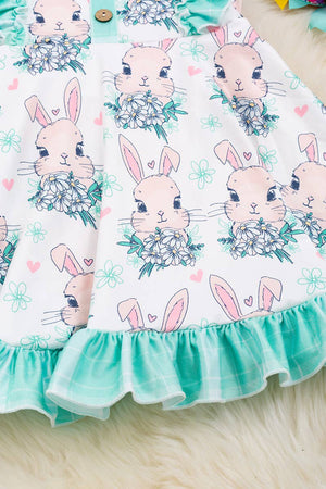 MINT EASTER BUNNY DRESS W/ RUFFLE HEM. DRG20134004 SOL: 2XL