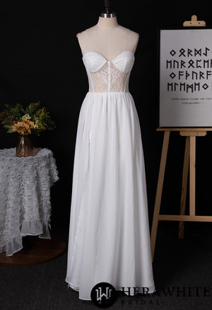 Strapless Sweetheart Chiffon Wedding Dress