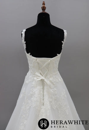 Sweetheart A-line Lace Wedding Dress With Sequins Detail