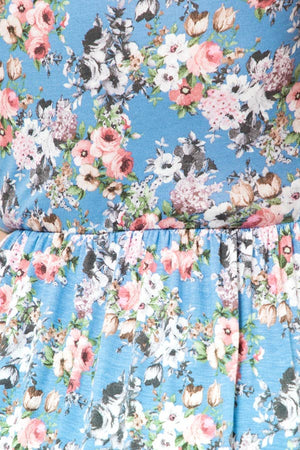 Blue floral maxi:  blue/grey