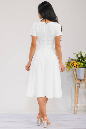 HH726R-SLCAP - Self Tie Cap Sleeve Dress