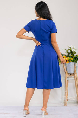HH726R-SLCAP - Self Tie Cap Sleeve Dress