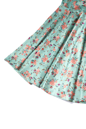 Grace Vintage Style Jive In Light Green Dragonfly Print