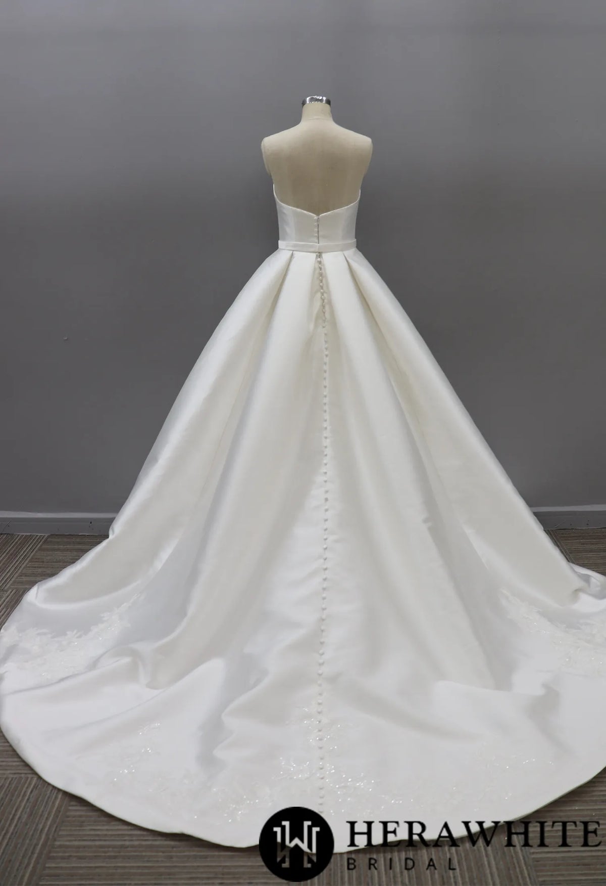 Modern Strapless Mikado Ballgown With Illusion Plunge