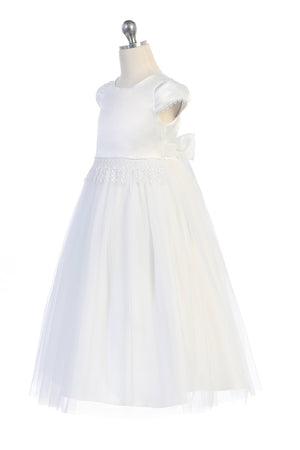 Chandelier Trim Communion Girls Dress with Plus Sizes