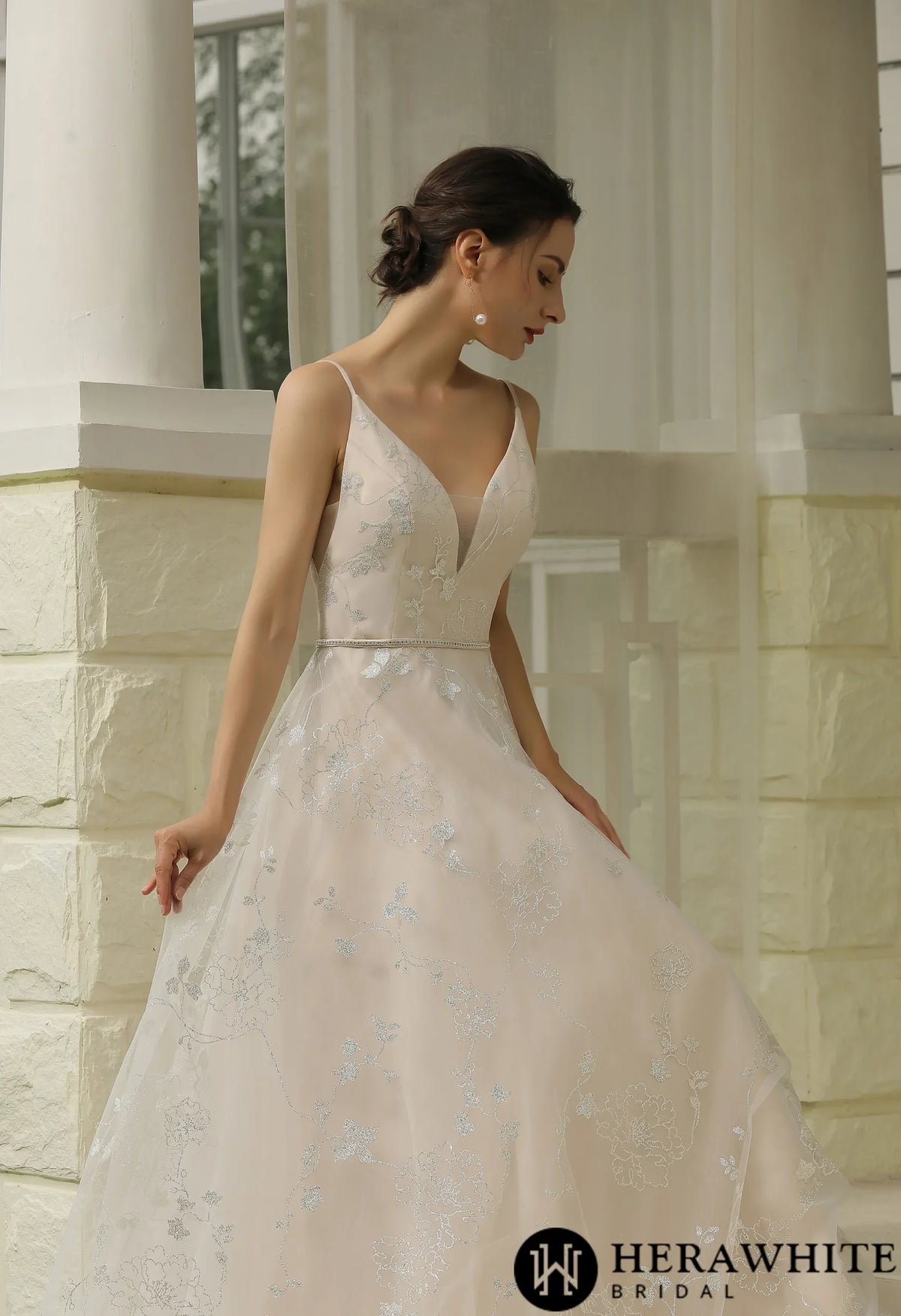 Glitter Patterned  Wholesale  Wedding Dress Bridal Gown