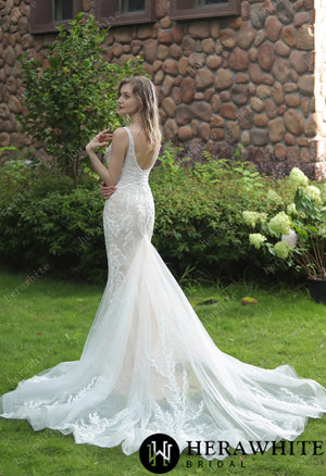 Stunning Mermaid Wedding Dress With Embroidered AppliquÃ©s