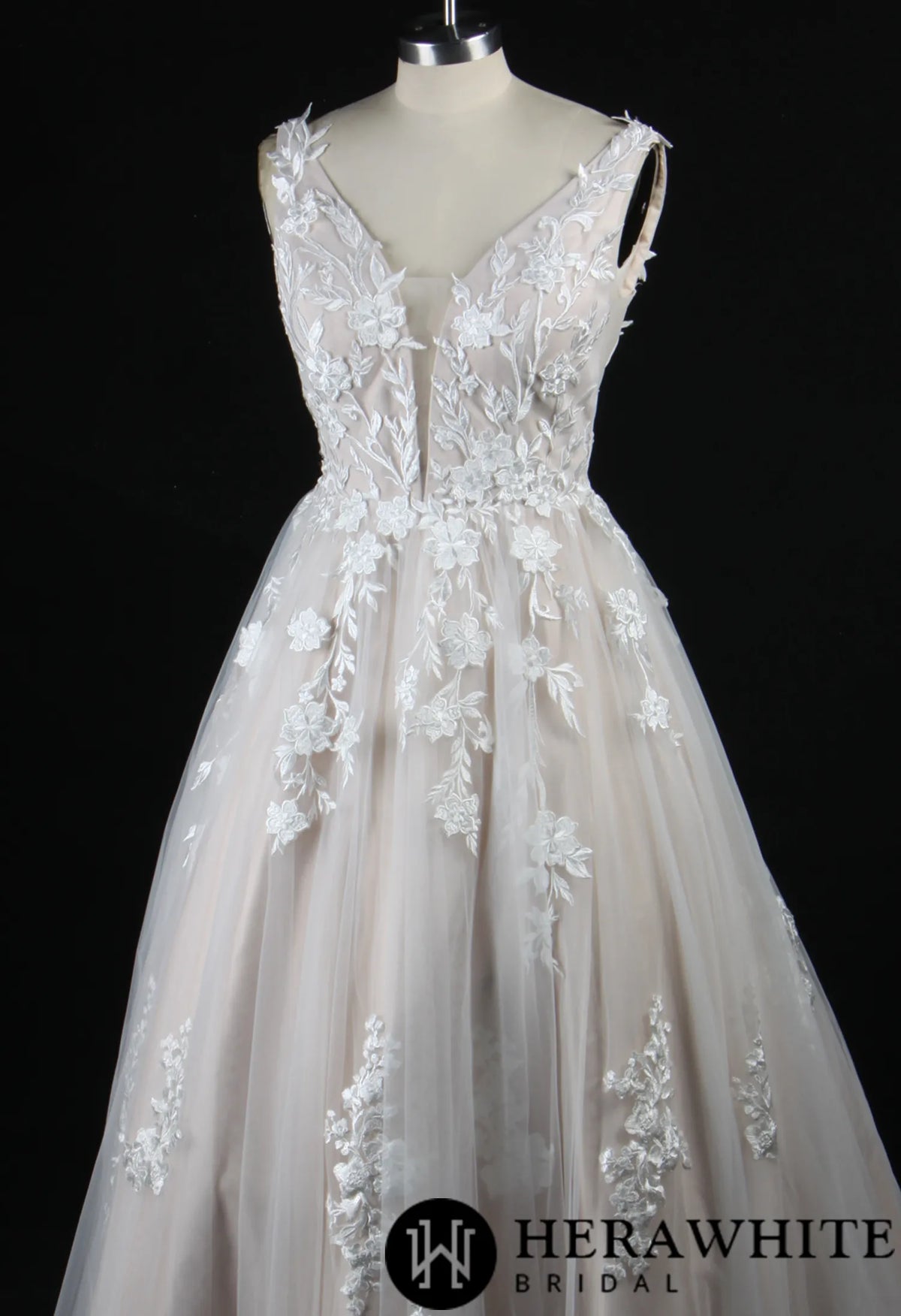 Floral Lace A-line Bridal Ballgown