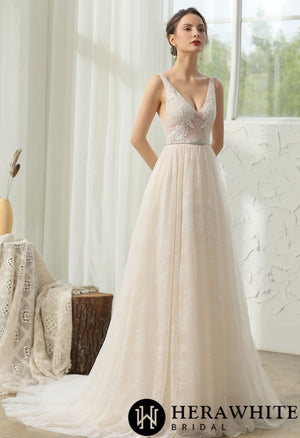 Lace Wedding Dress With Beaded Belt