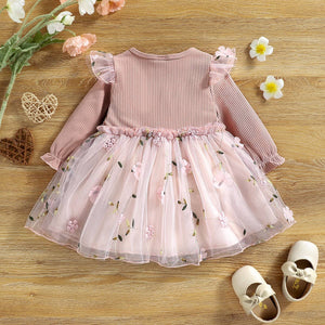 Baby Girl Pink Ribbed Dress