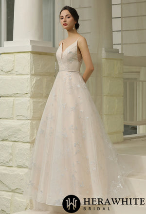 Glitter Patterned  Wholesale  Wedding Dress Bridal Gown