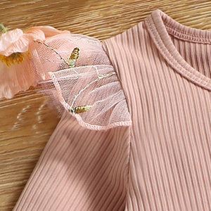 Baby Girl Pink Ribbed Dress