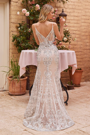 FIT & FLARE EMBELLISHED WEDDING GOWN