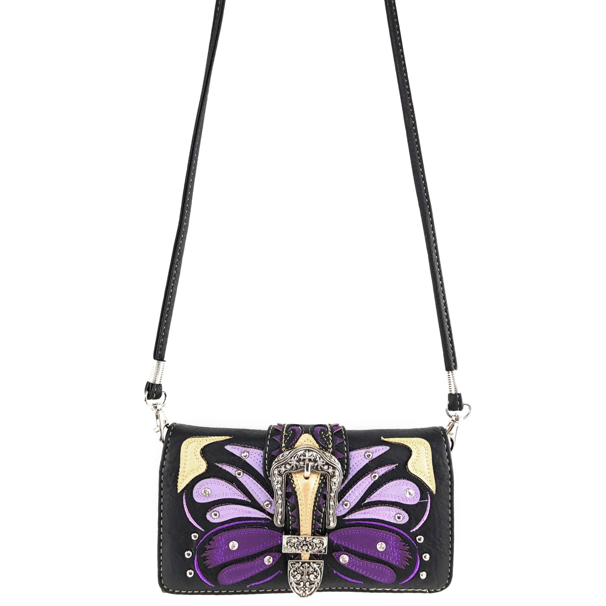Butterfly Art Buckle Crossbody Wallet