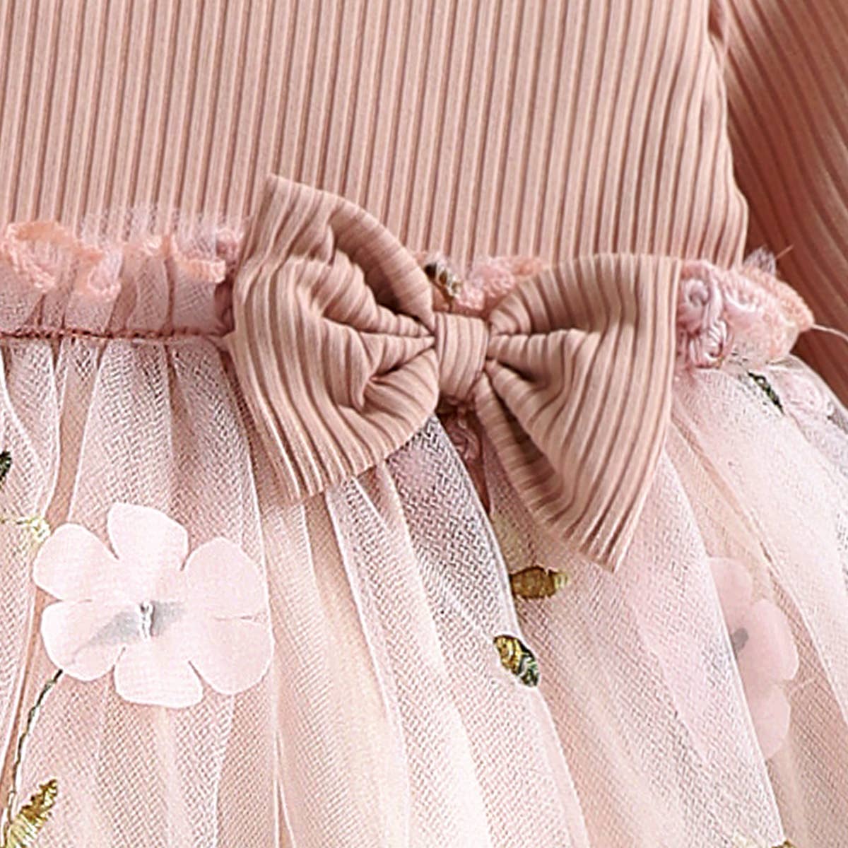 Baby Girl Pink Ribbed Dress