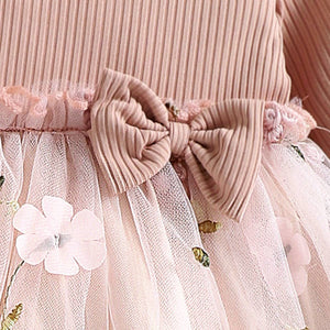 Baby Girl Pink Ribbed Dress