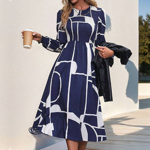 Wrap Up Long-sleeved Printed Dress