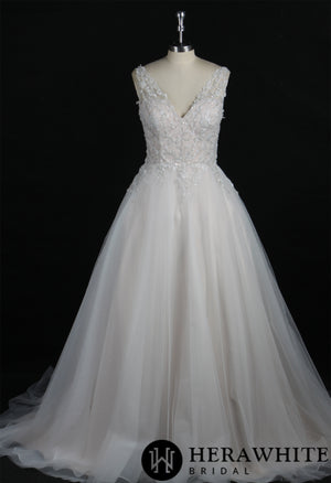 Shimmery Sequined Beading A-Line Wedding Dress