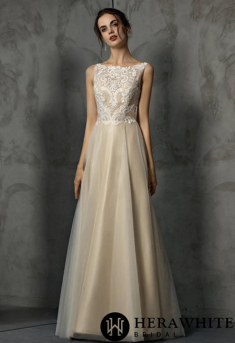 A-Line Bridal Gown With Delicate Applique