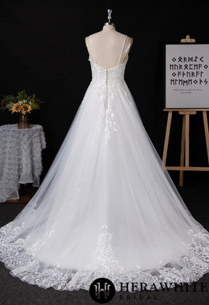 Sparking Tulle Wedding Dress With Beaded straps
