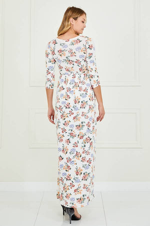 PLUS FLORAL MAXI DRESS - X213359D: 2X / BLUE