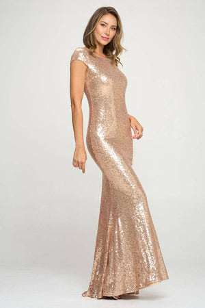 Short Sleeve Sequin Dress