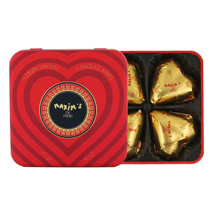 Display 24 metal boxes with 4 chocolate hearts