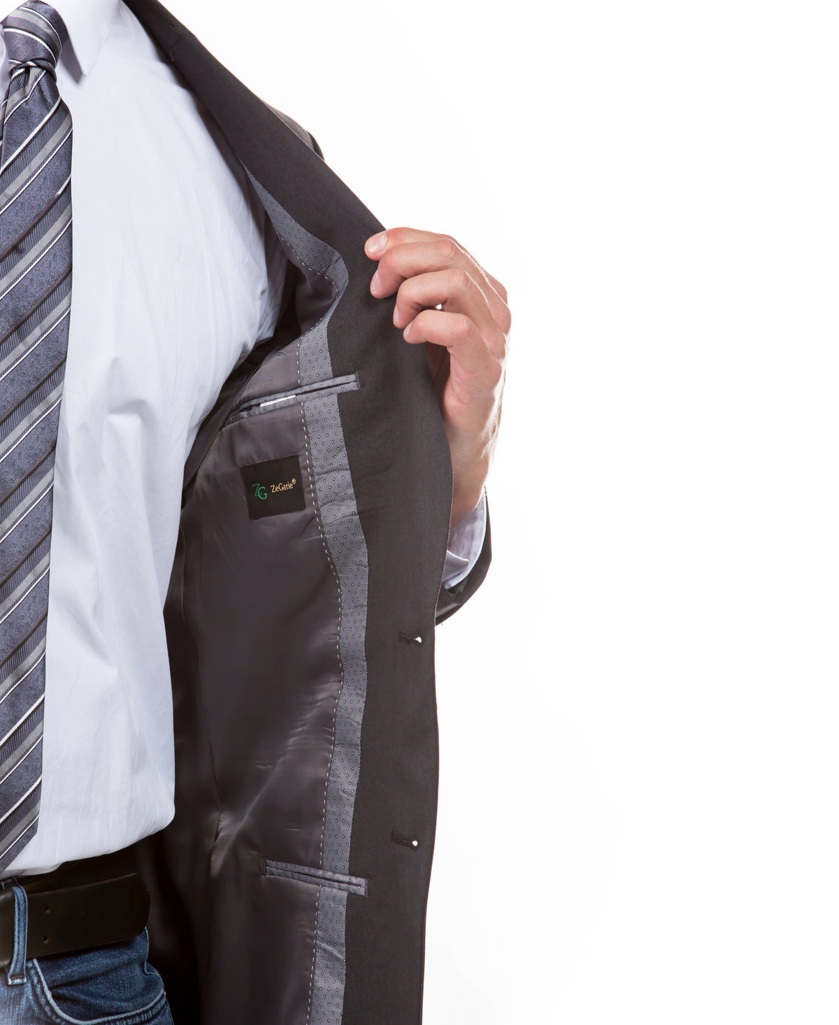 ZeGarie Tailored Fit Suit Separates Jacket, Dark Grey