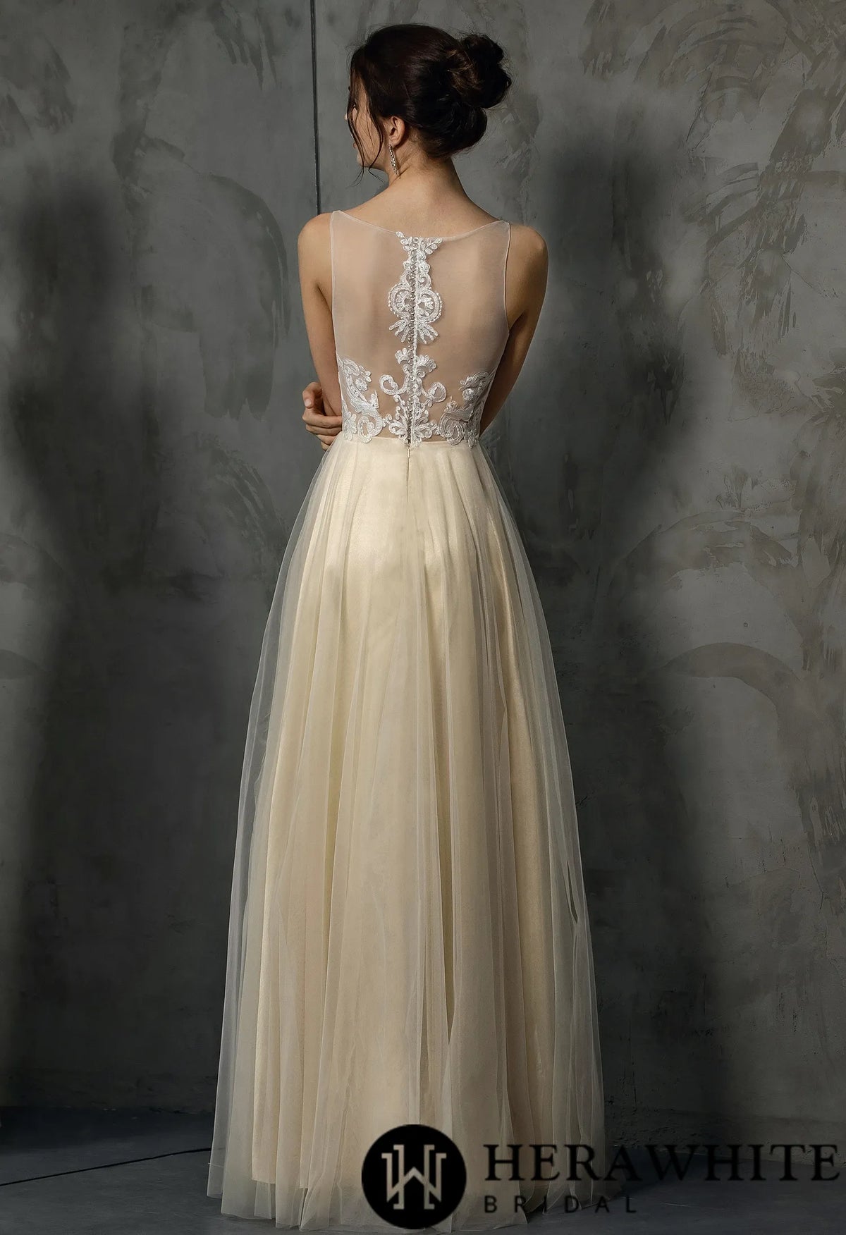 A-Line Bridal Gown With Delicate Applique