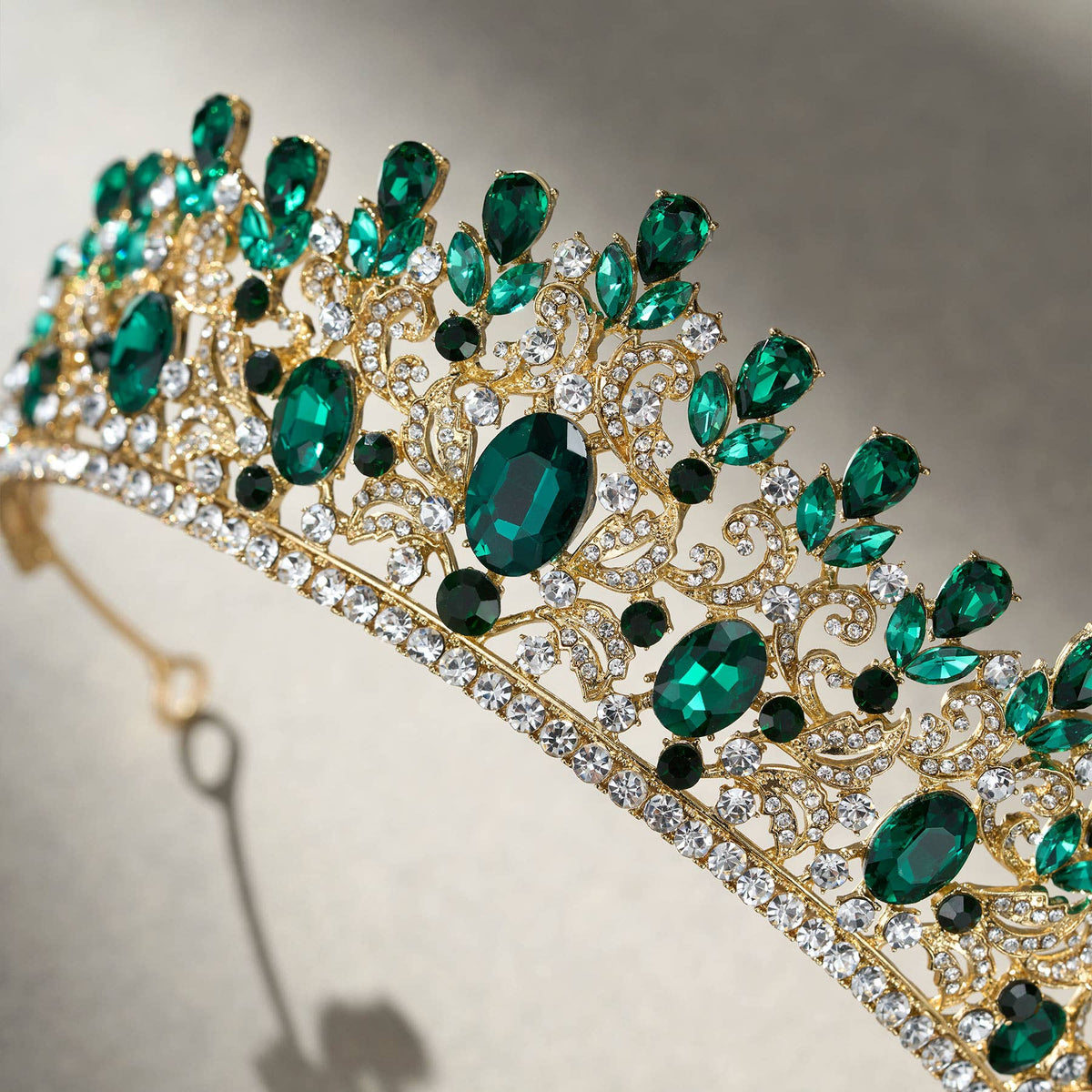 SWEETV costume crystal crowns: Green
