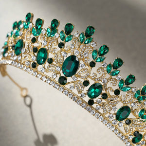 SWEETV costume crystal crowns: Green