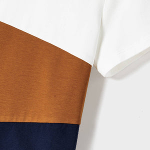 Family Matching Short-sleeve Colorblock T-shirts & Dresses