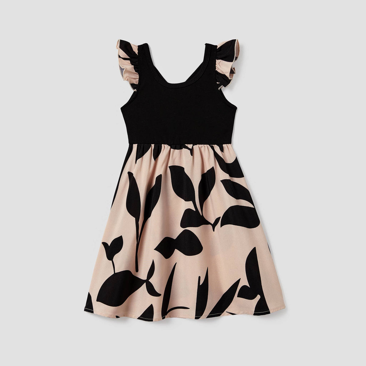 Family Matching Cross Back Floral Strap Dress, Top Sets