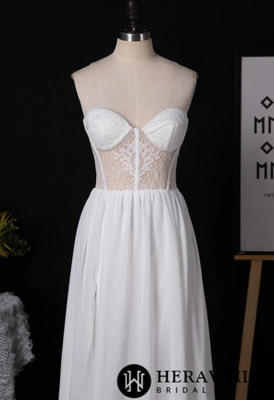 Strapless Sweetheart Chiffon Wedding Dress