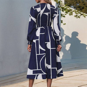 Wrap Up Long-sleeved Printed Dress