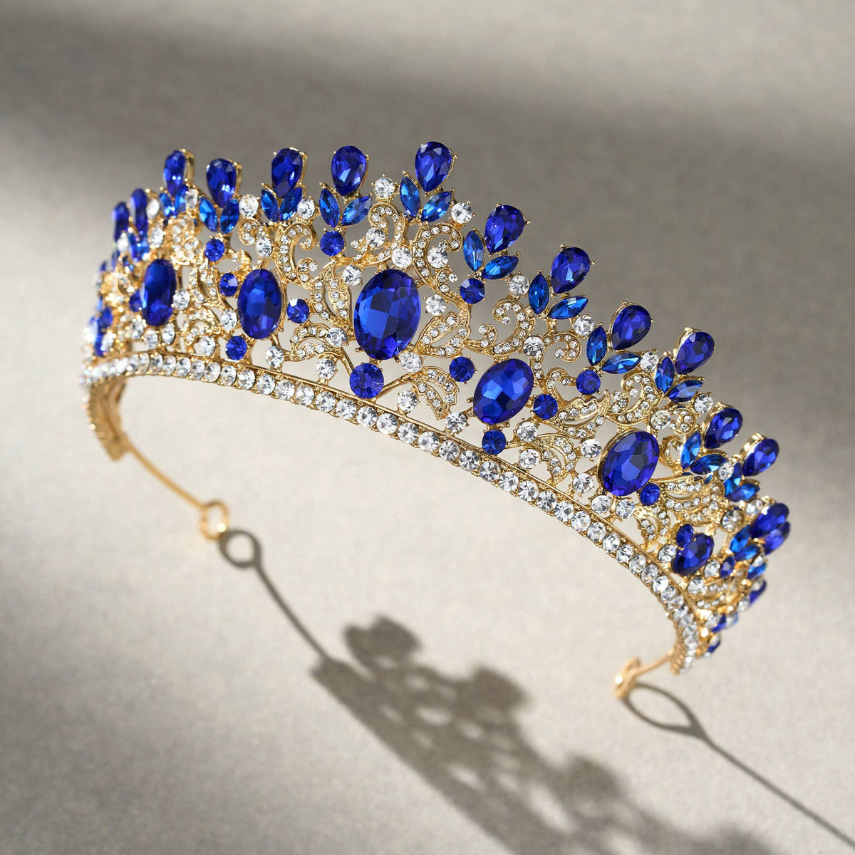 SWEETV costume crystal crowns: Blue