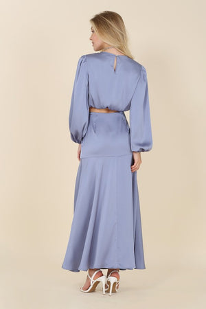 Dressed up satin two-piece mermaid dress set