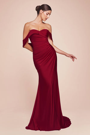 OFF THE SHOULDER STRETCH SPANDEX DRESS
