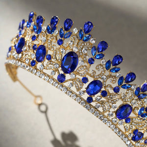SWEETV costume crystal crowns: Blue