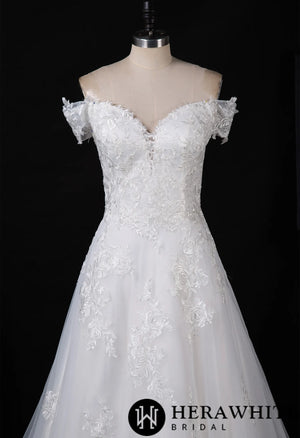 Modern Off-shoulder A-line Wedding Dress