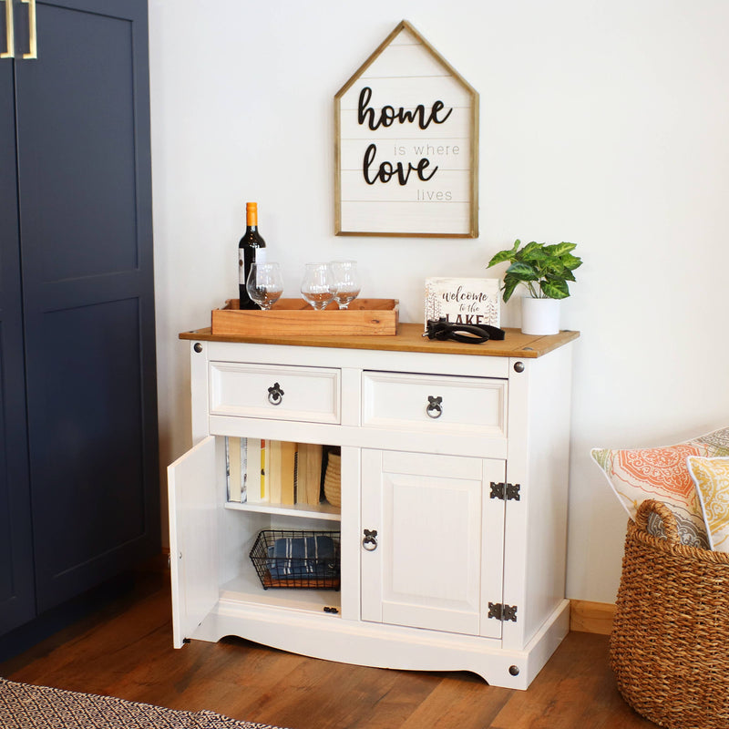 Solid Pine Console Table with Drawer - 31.5 inches H